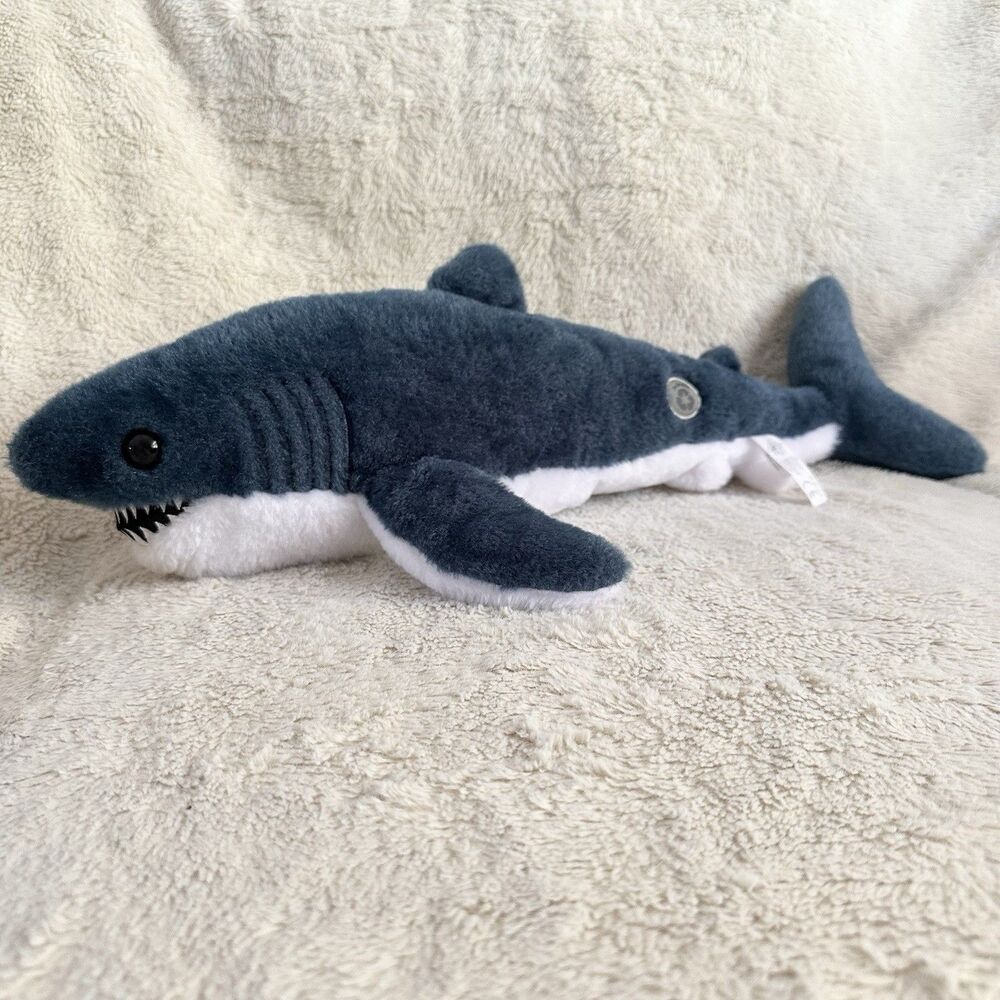 Petting Zoo Blue White Shark Ocean 21” Aquarium Stuffed Animal Toy
